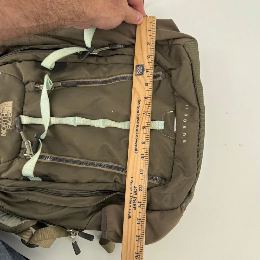The North Face Surge II Backpack Mens OS Olive Green Laptop Daypack Hiking‎ Read